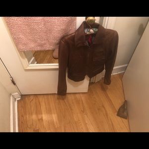 Distressed Chocolate Brown Soft Leather Jacket